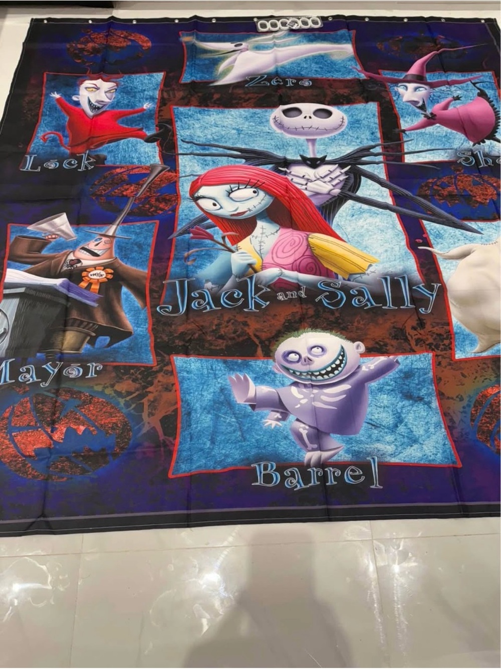 The Nightmare Before Christmas Jack skellington shower curtain with hooks